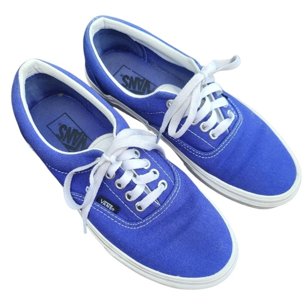 Vans Off The Wall BluePurple Canvas Skate Athletic Shoes US Women Size 8.5